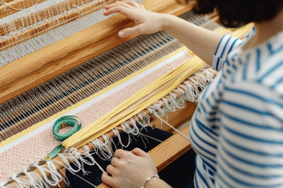 Weaving on the Handloom by Karghewale